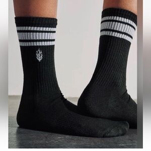 NEW Free People Movement Logo Stripe Tube Socks Black FP Movement Lucky Honey